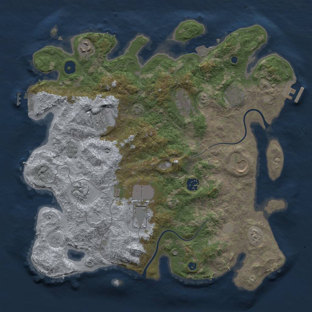Rust Map: Procedural Map, Size: 3750, Seed: 638380, 15 Monuments