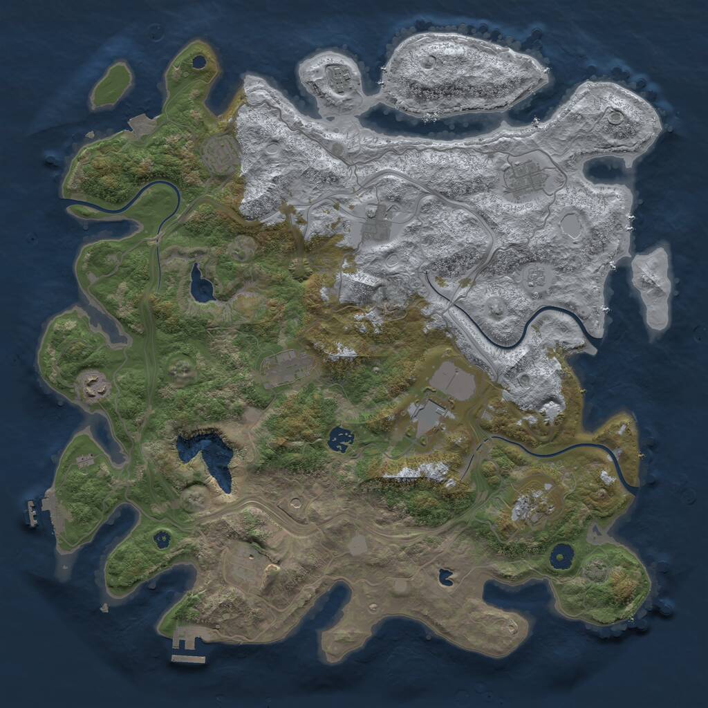 Rust Map: Procedural Map, Size: 4250, Seed: 16891642, 16 Monuments