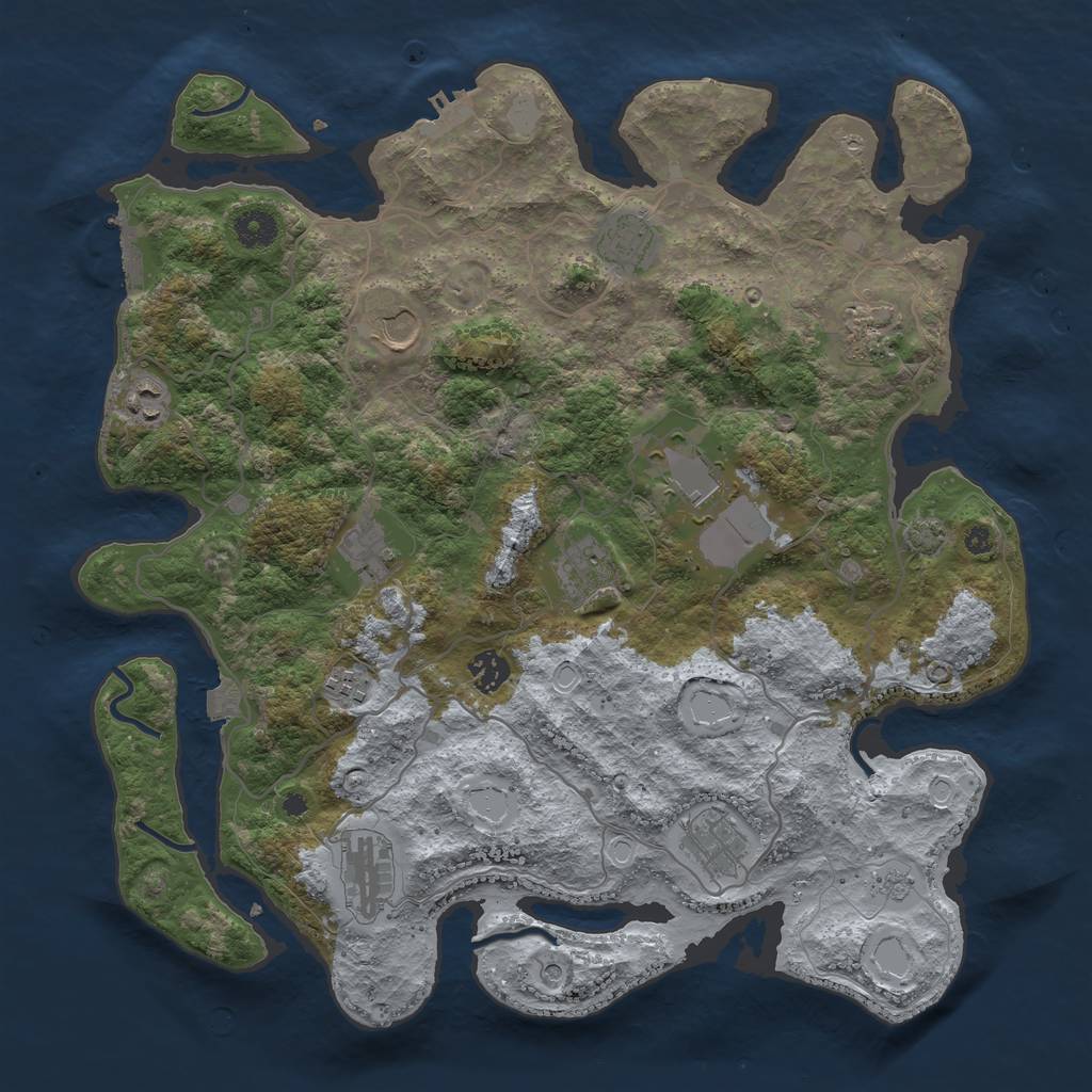 Rust Map: Procedural Map, Size: 4000, Seed: 1548907733, 19 Monuments