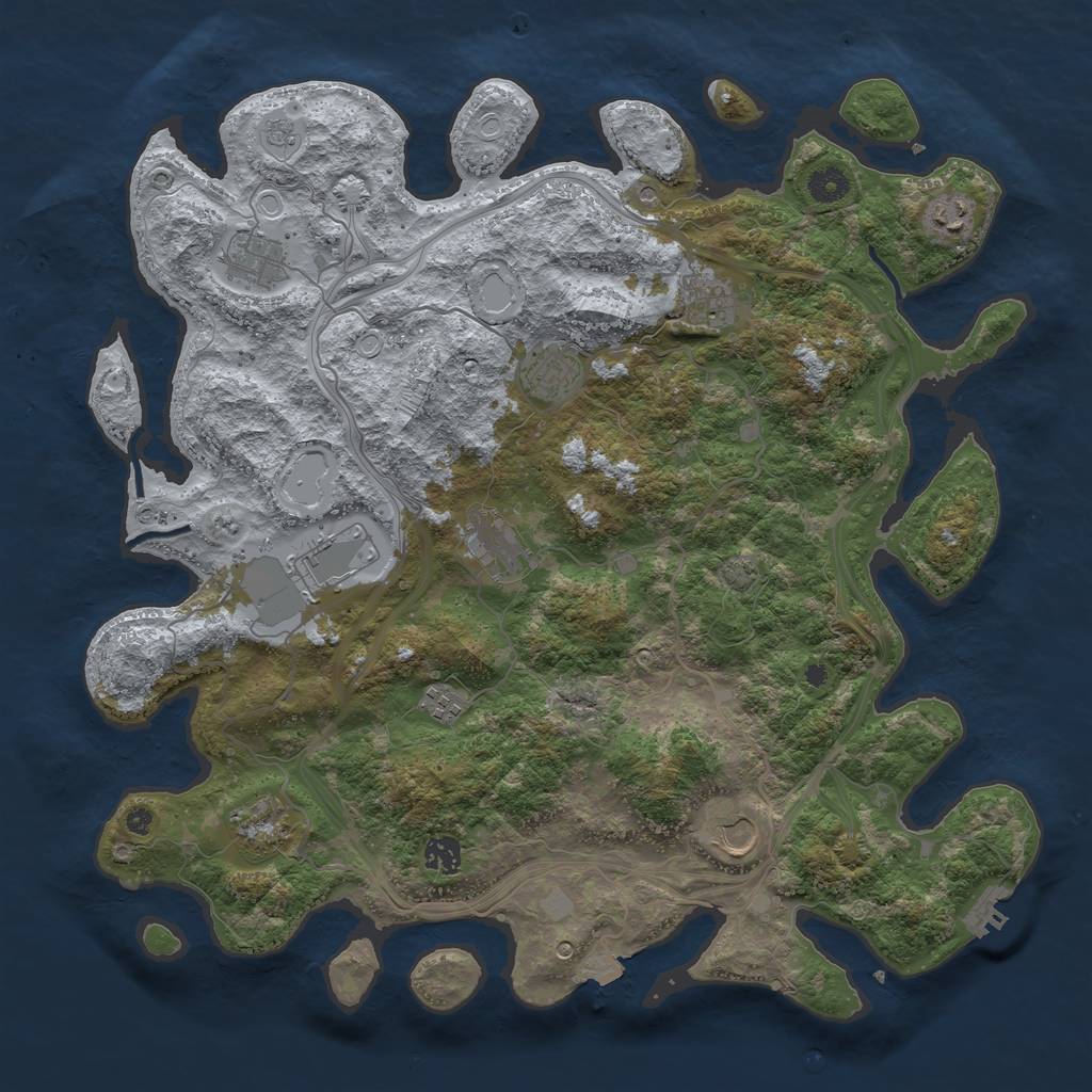 Rust Map: Procedural Map, Size: 4250, Seed: 23318, 17 Monuments
