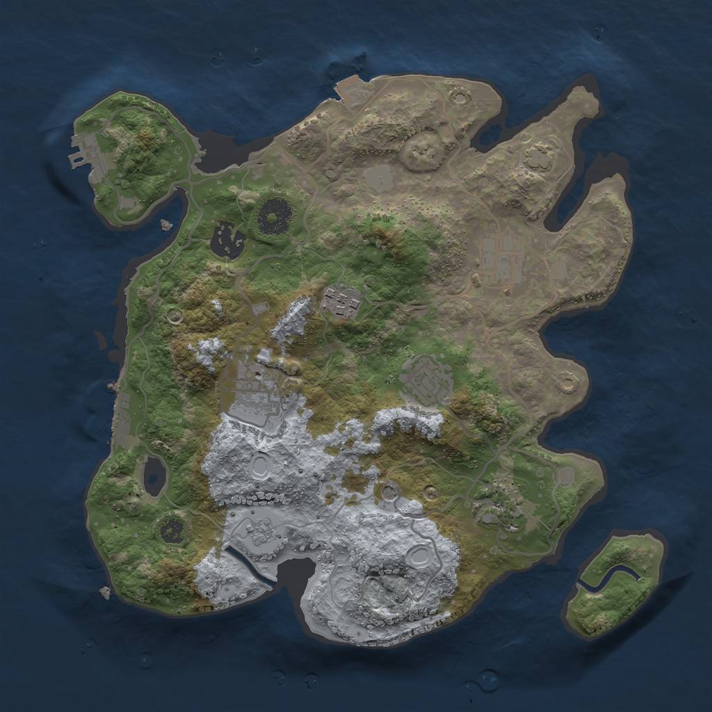 Rust Map: Procedural Map, Size: 3000, Seed: 1352699107, 14 Monuments