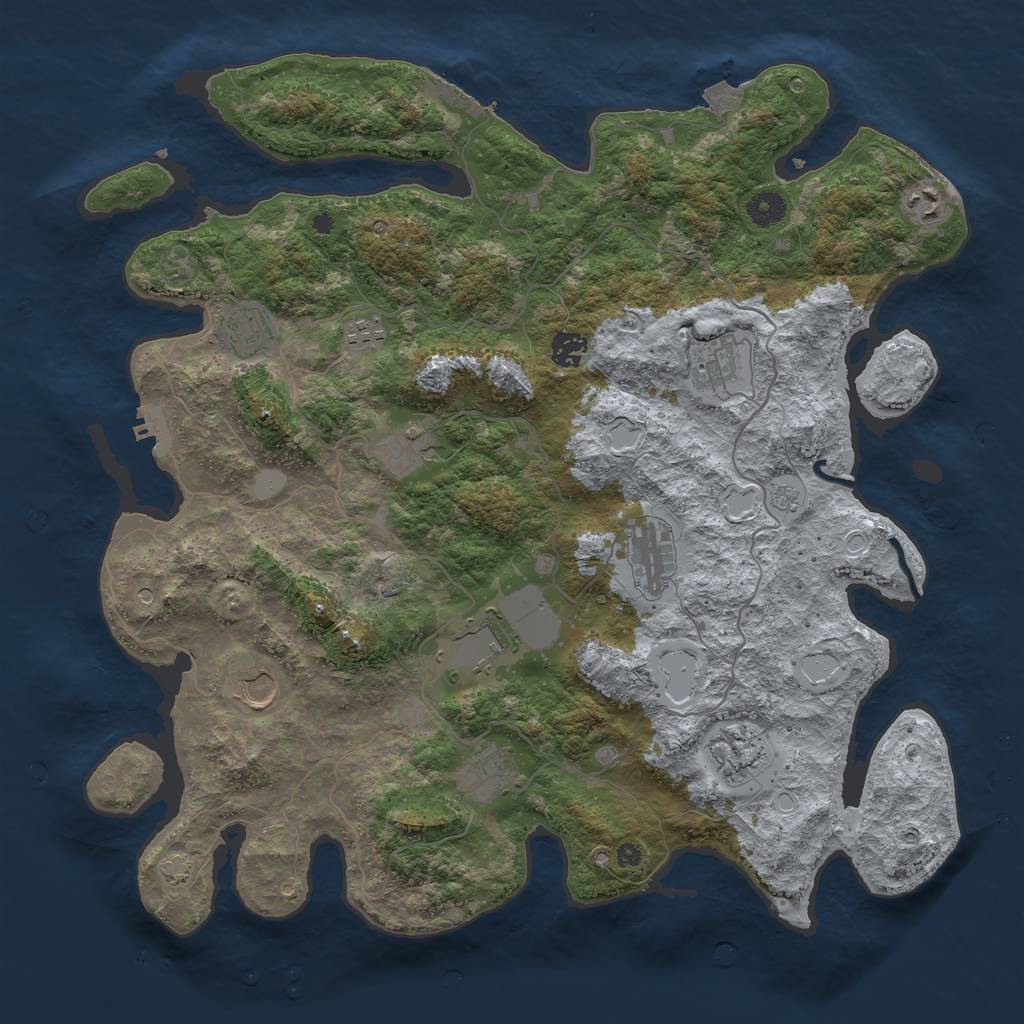 Rust Map: Procedural Map, Size: 4200, Seed: 347821296, 19 Monuments
