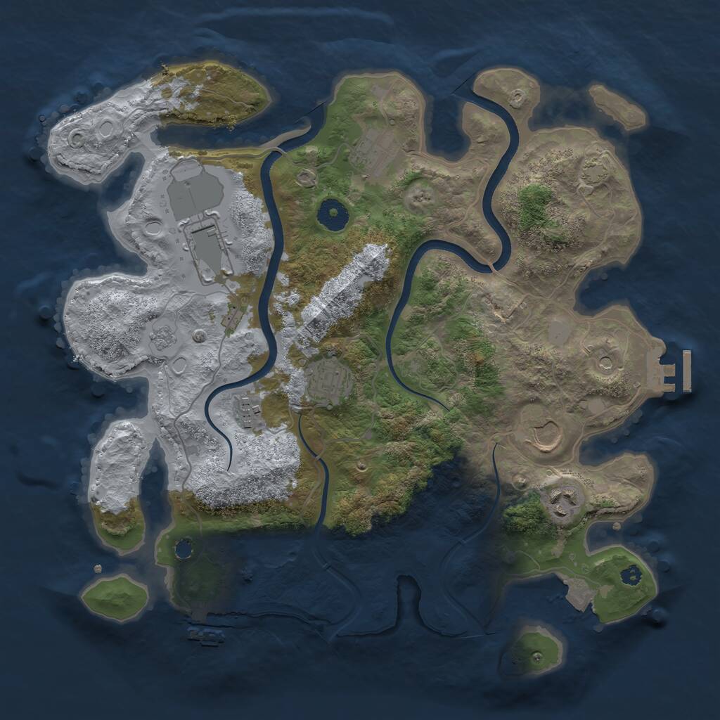 Rust Map: Procedural Map, Size: 3500, Seed: 58737454, 12 Monuments