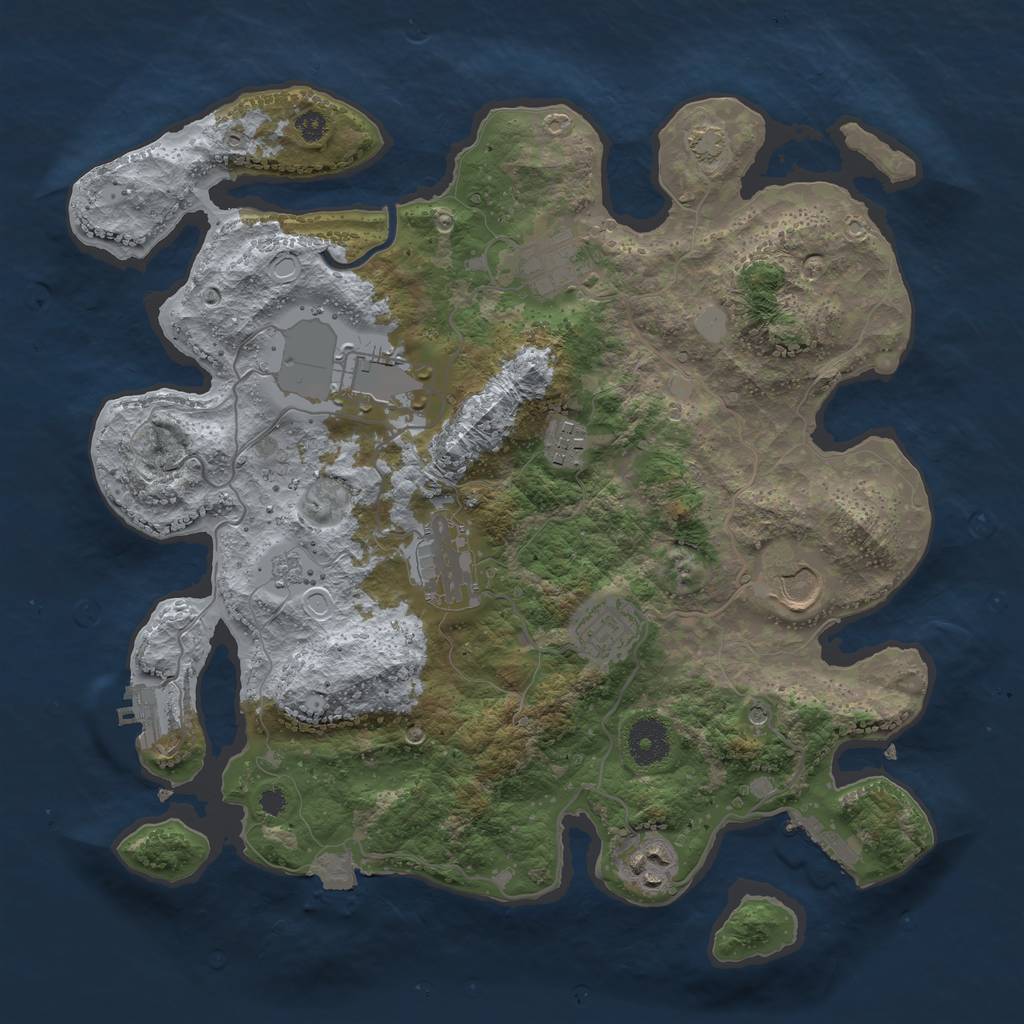 Rust Map: Procedural Map, Size: 3500, Seed: 58737454, 15 Monuments