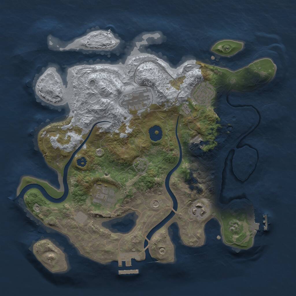 Rust Map: Procedural Map, Size: 3000, Seed: 1424380270, 10 Monuments