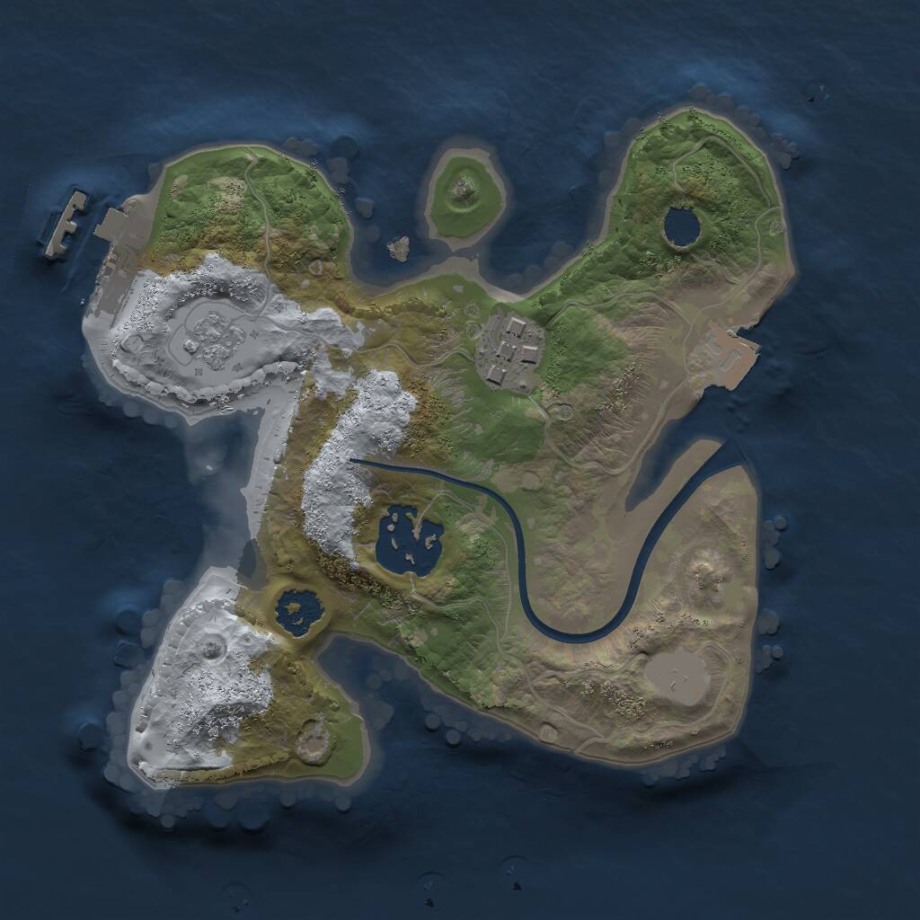 Rust Map: Procedural Map, Size: 2000, Seed: 720601618, 5 Monuments