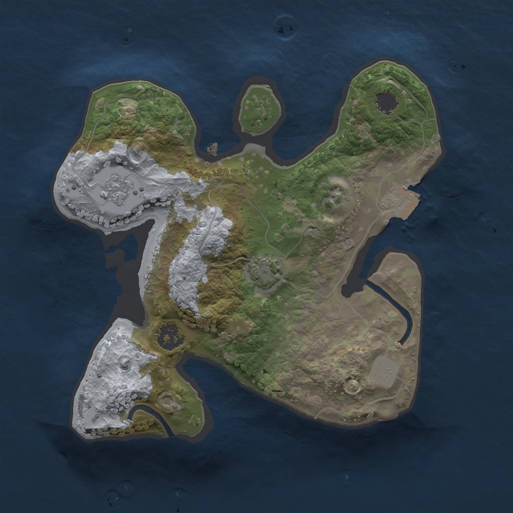 Rust Map: Procedural Map, Size: 2000, Seed: 720601618, 5 Monuments