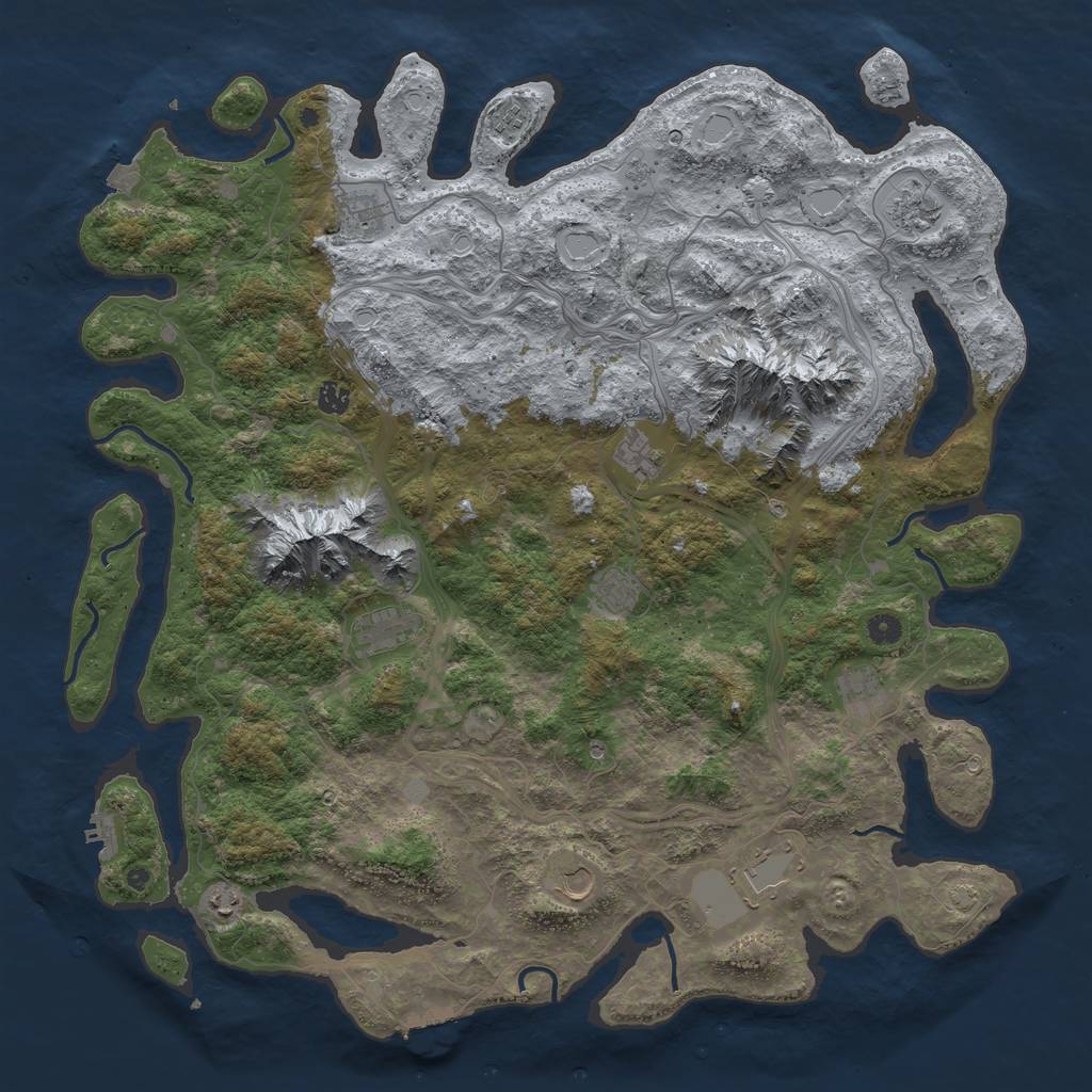 Rust Map: Procedural Map, Size: 5000, Seed: 1248125541, 19 Monuments