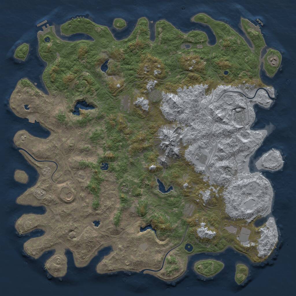 Rust Map: Procedural Map, Size: 5500, Seed: 100200, 17 Monuments