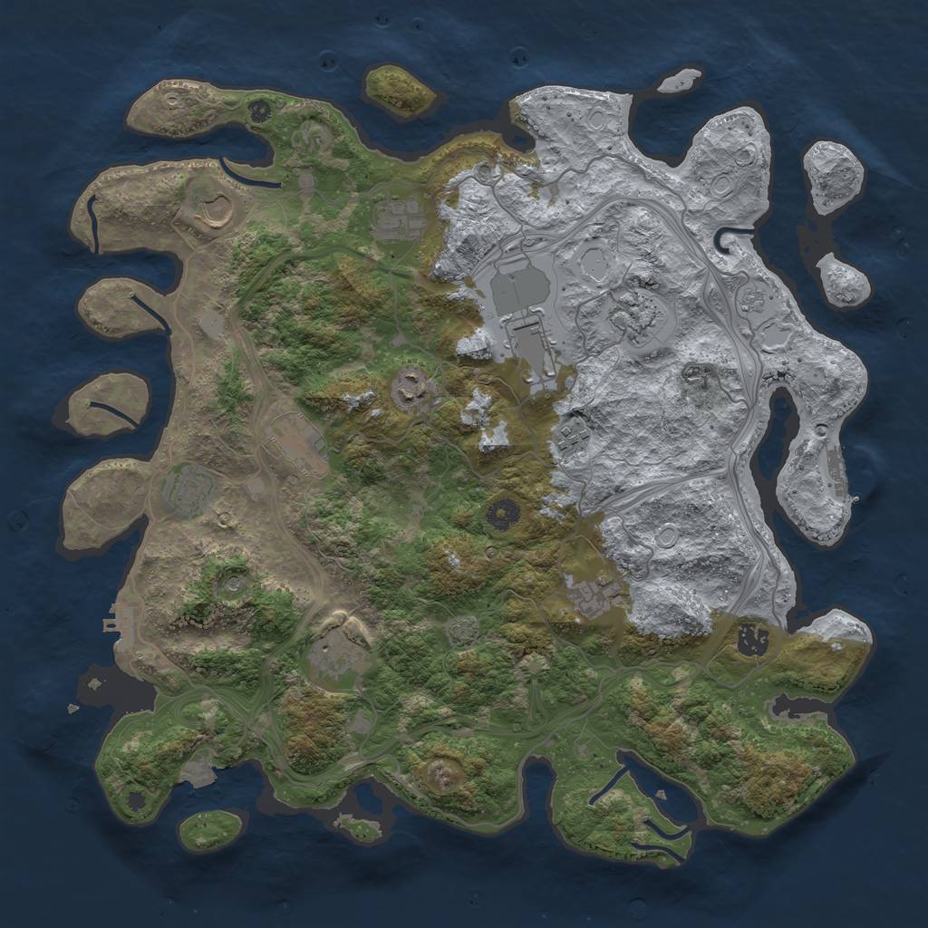 Rust Map: Procedural Map, Size: 4250, Seed: 2099989532, 19 Monuments