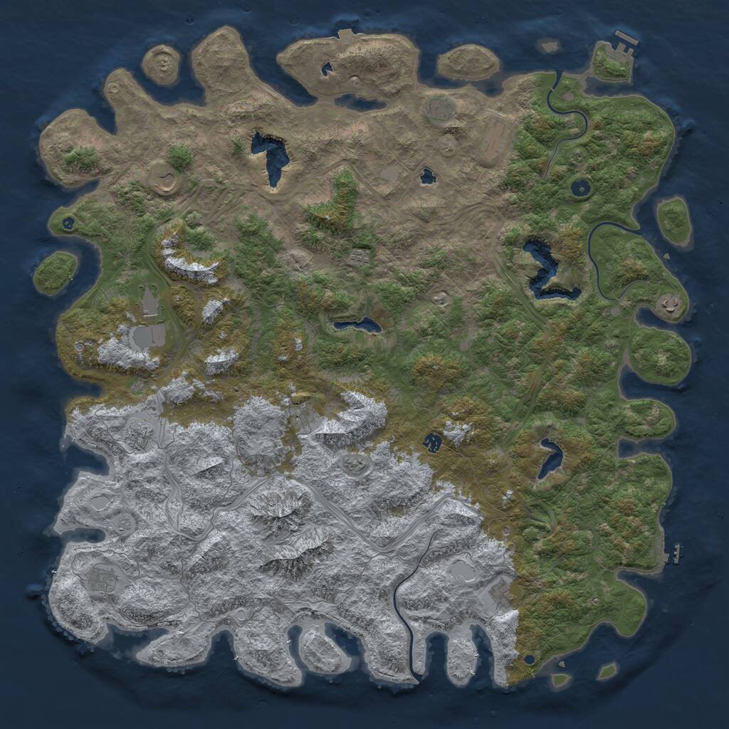 Rust Map: Procedural Map, Size: 6000, Seed: 8097, 17 Monuments