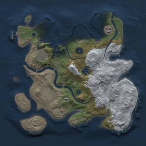 Thumbnail Rust Map: Procedural Map, Size: 3000, Seed: 799969161, 10 Monuments