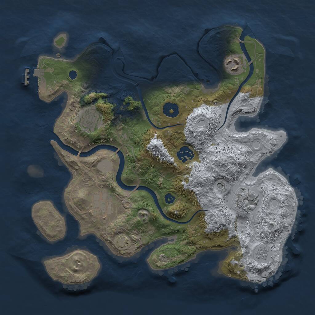 Rust Map: Procedural Map, Size: 3000, Seed: 799969161, 10 Monuments