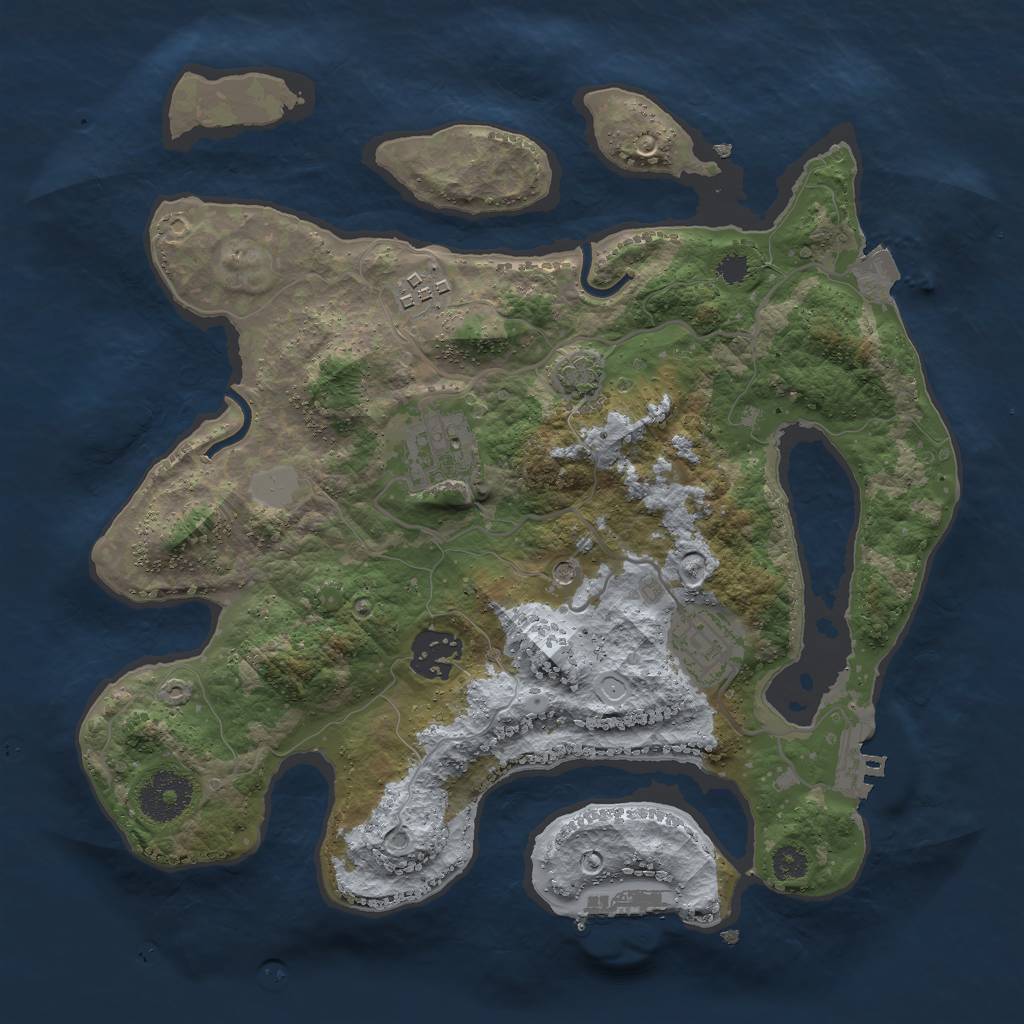 Rust Map: Procedural Map, Size: 3000, Seed: 1756744702, 11 Monuments