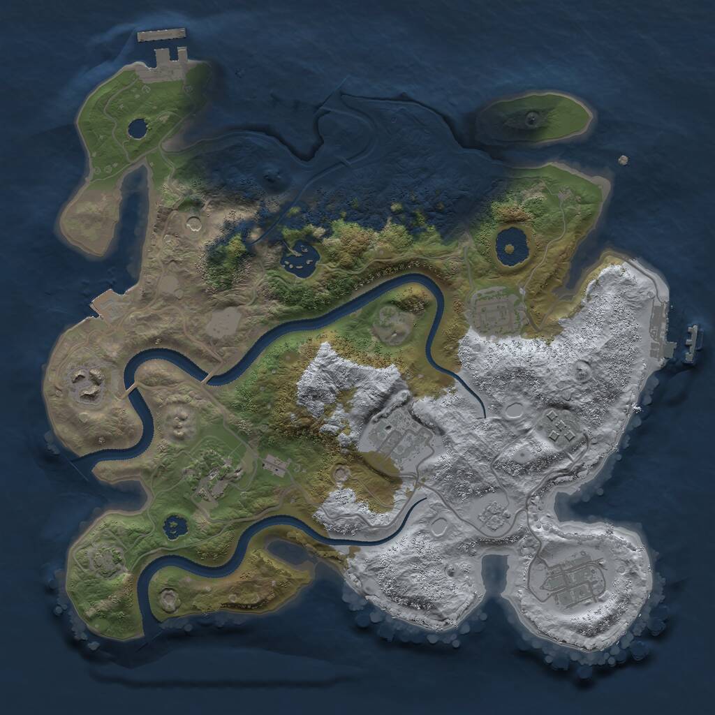 Rust Map: Procedural Map, Size: 3000, Seed: 187126341, 13 Monuments
