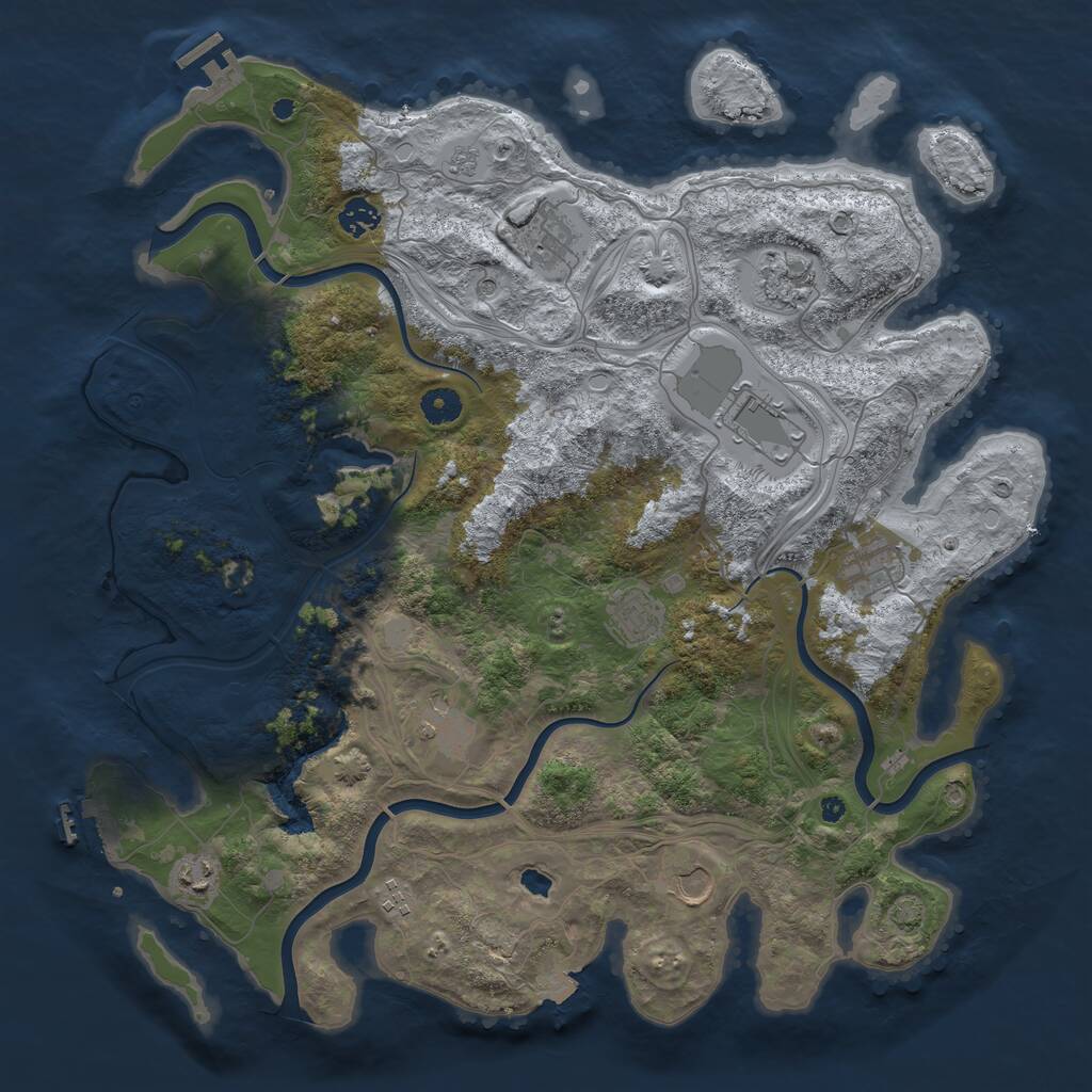Rust Map: Procedural Map, Size: 4250, Seed: 1212121, 16 Monuments