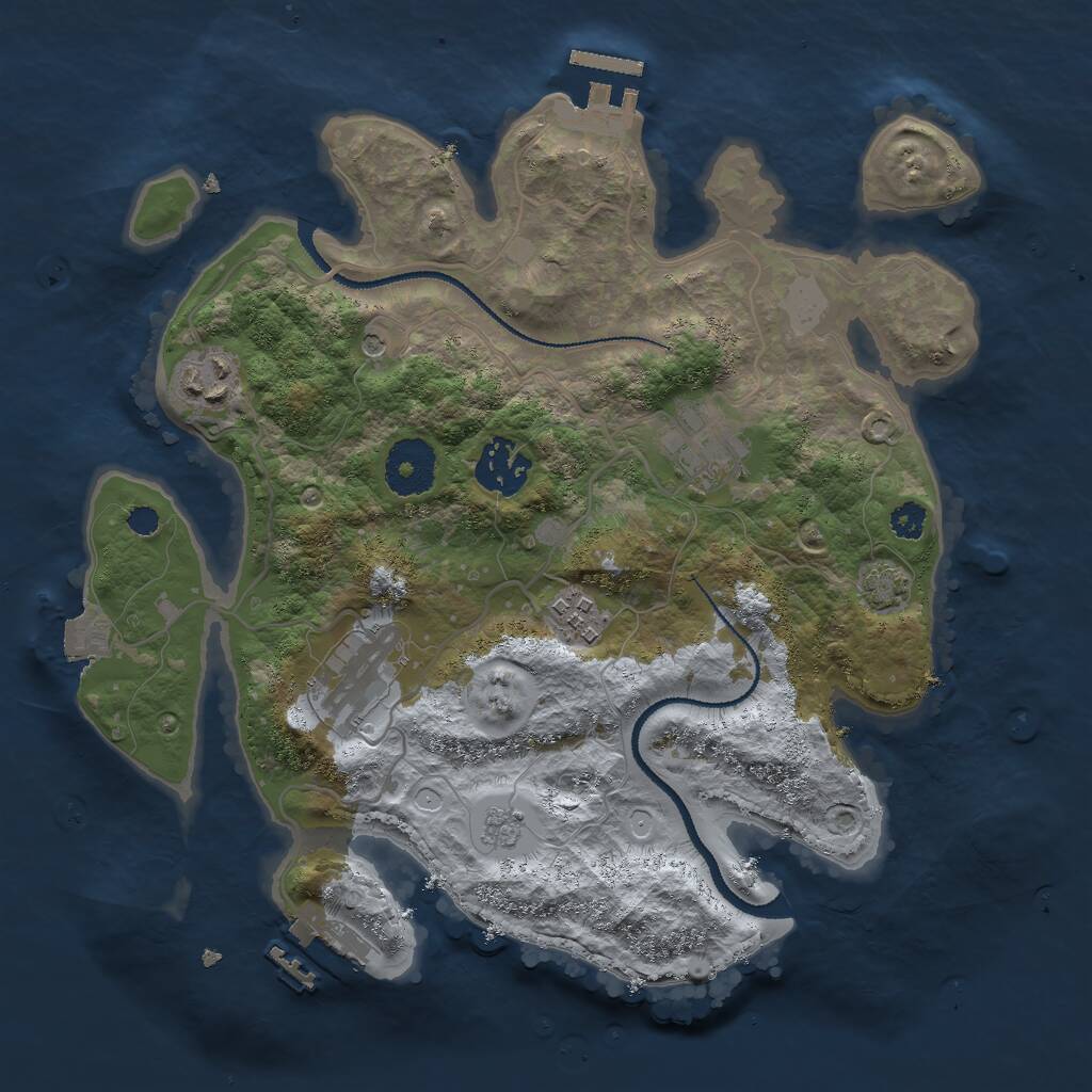 Rust Map: Procedural Map, Size: 3000, Seed: 62288, 11 Monuments