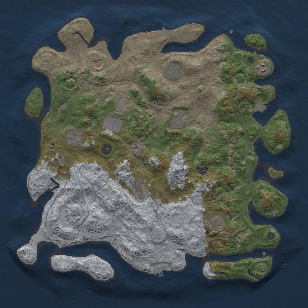 Rust Map: Procedural Map, Size: 4250, Seed: 140324, 19 Monuments