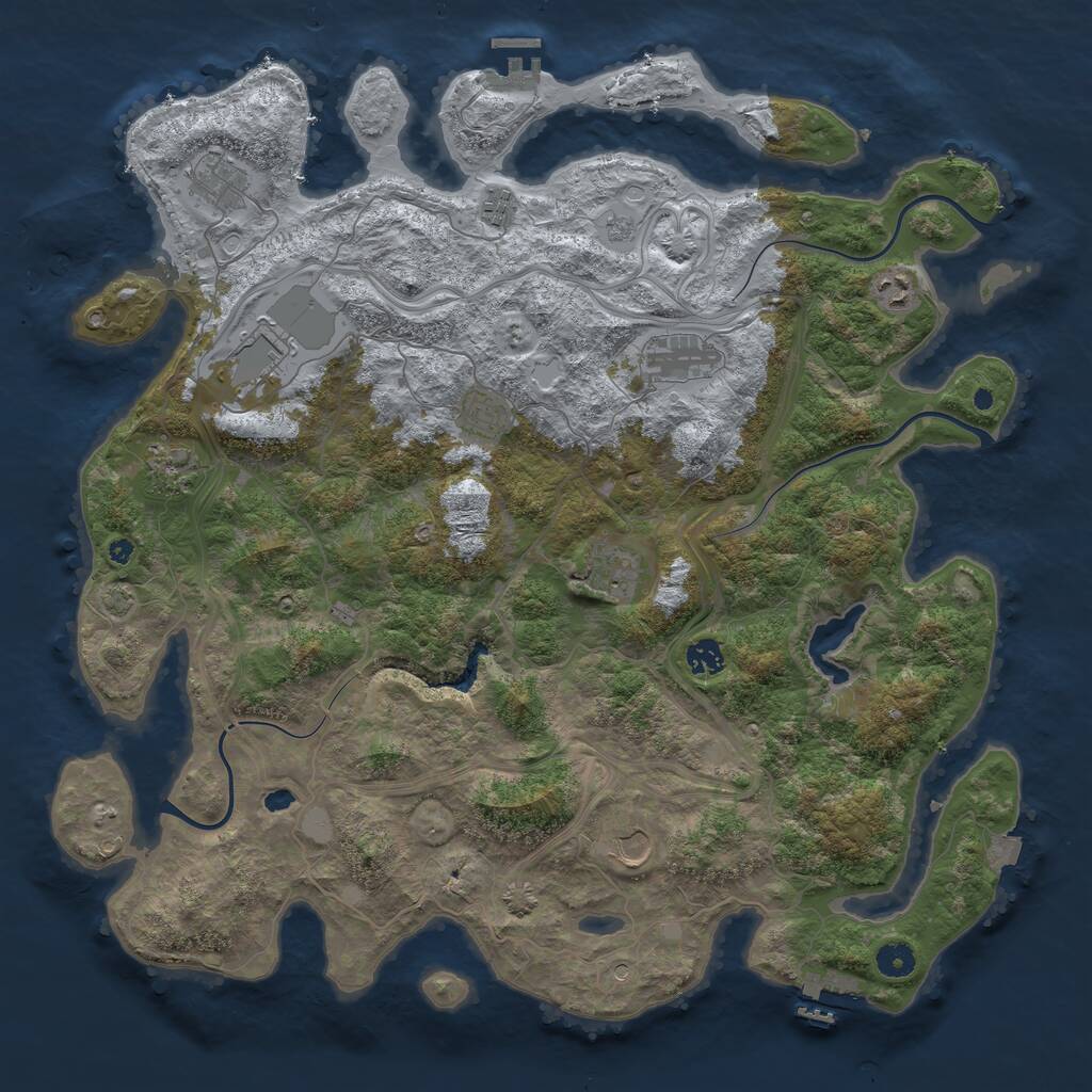Rust Map: Procedural Map, Size: 4444, Seed: 420420420, 16 Monuments