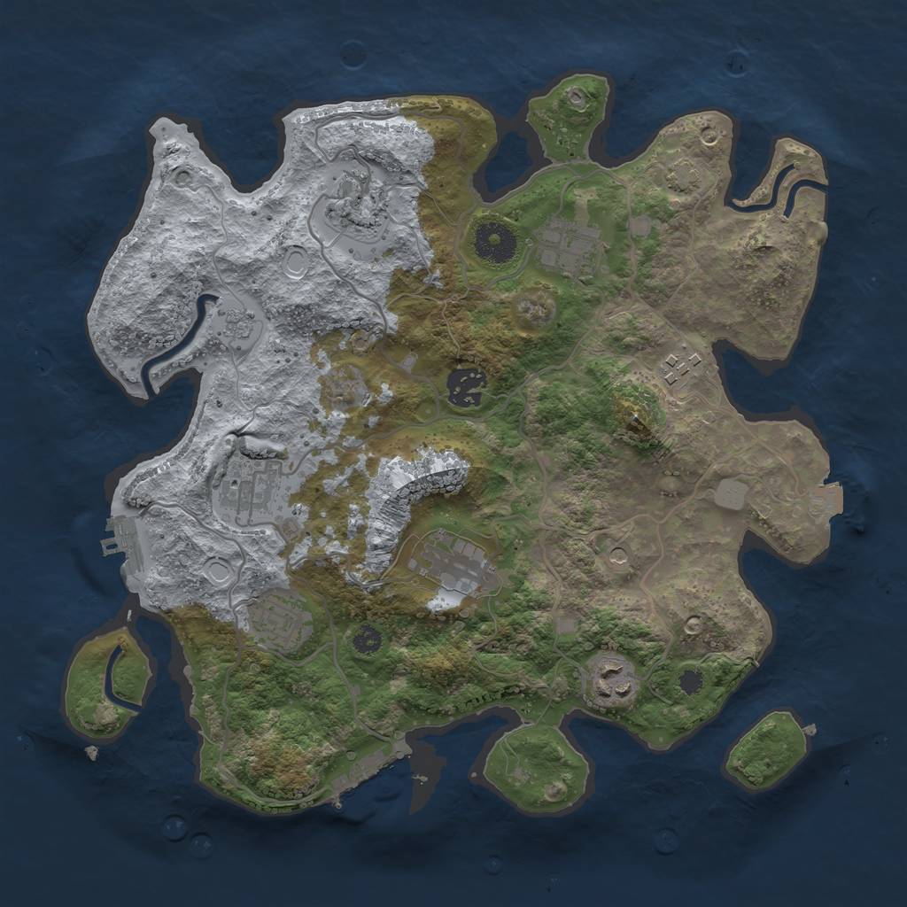 Rust Map: Procedural Map, Size: 3300, Seed: 934754959, 16 Monuments