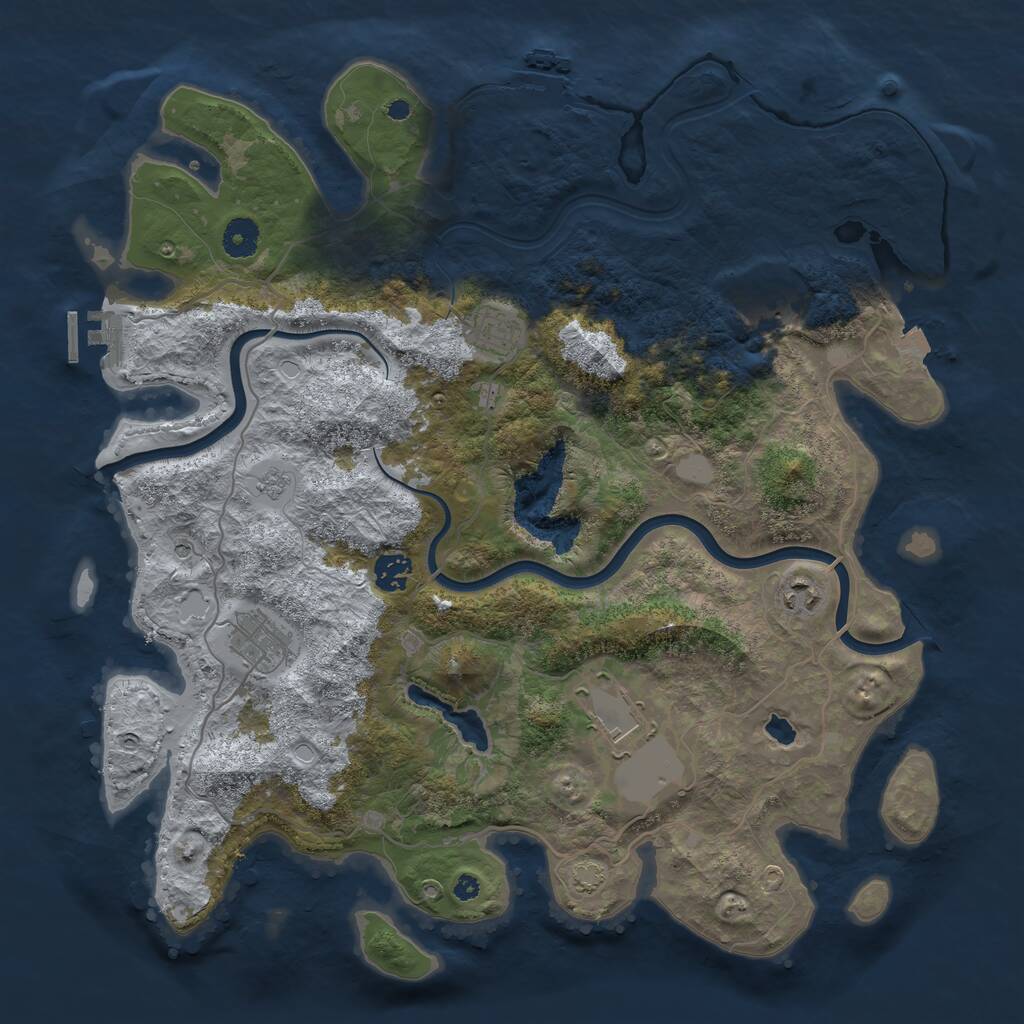 Rust Map: Procedural Map, Size: 4000, Seed: 247578, 12 Monuments