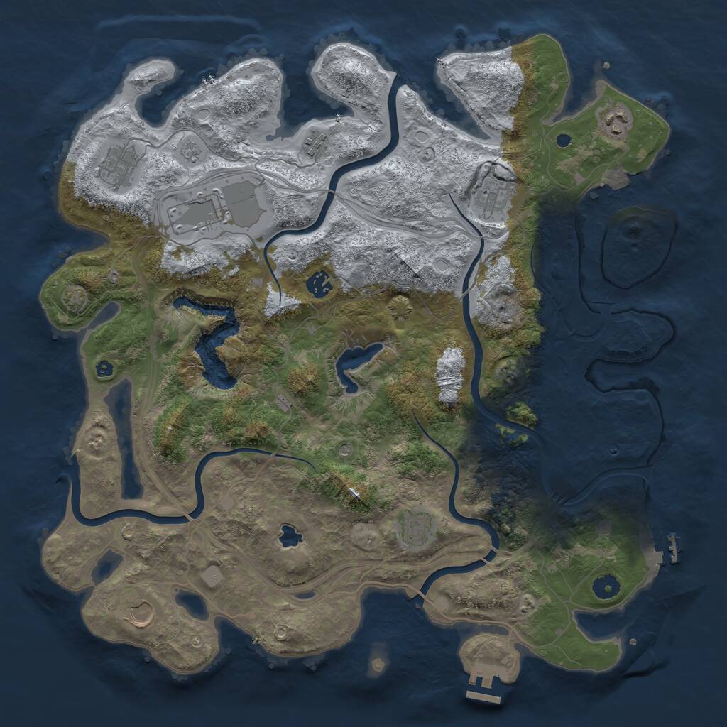 Rust Map: Procedural Map, Size: 4250, Seed: 579067103, 14 Monuments
