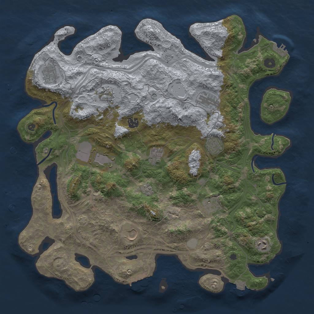 Rust Map: Procedural Map, Size: 4250, Seed: 579067103, 19 Monuments