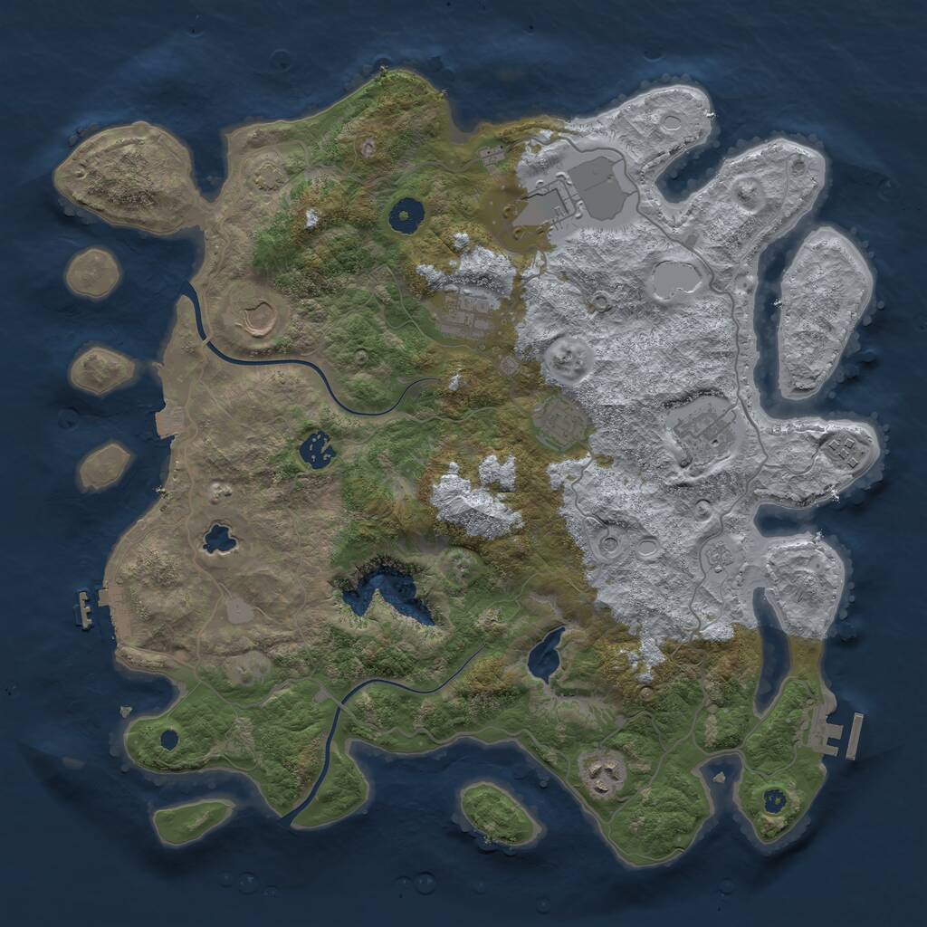 Rust Map: Procedural Map, Size: 4000, Seed: 653483762, 14 Monuments