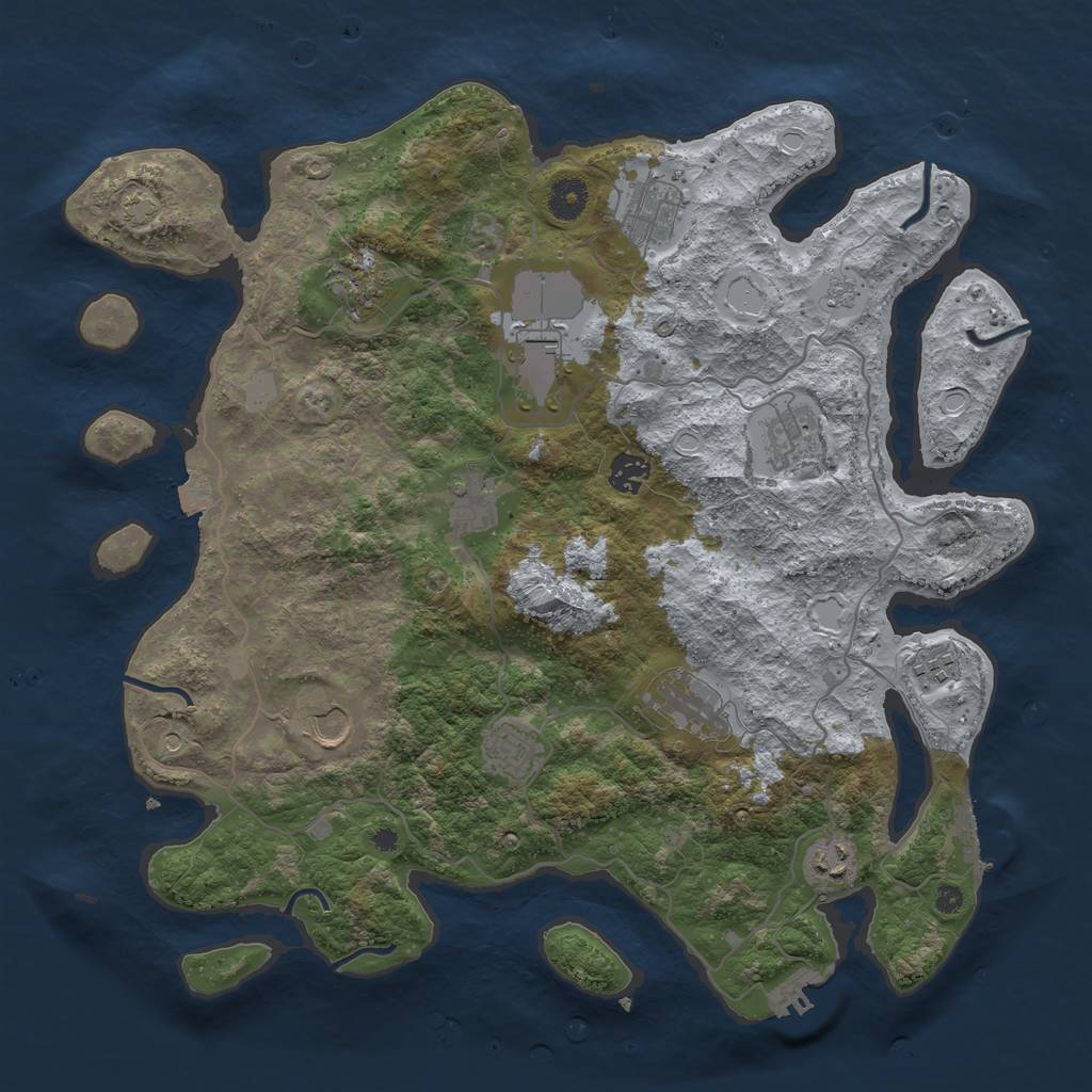 Rust Map: Procedural Map, Size: 4000, Seed: 653483762, 19 Monuments