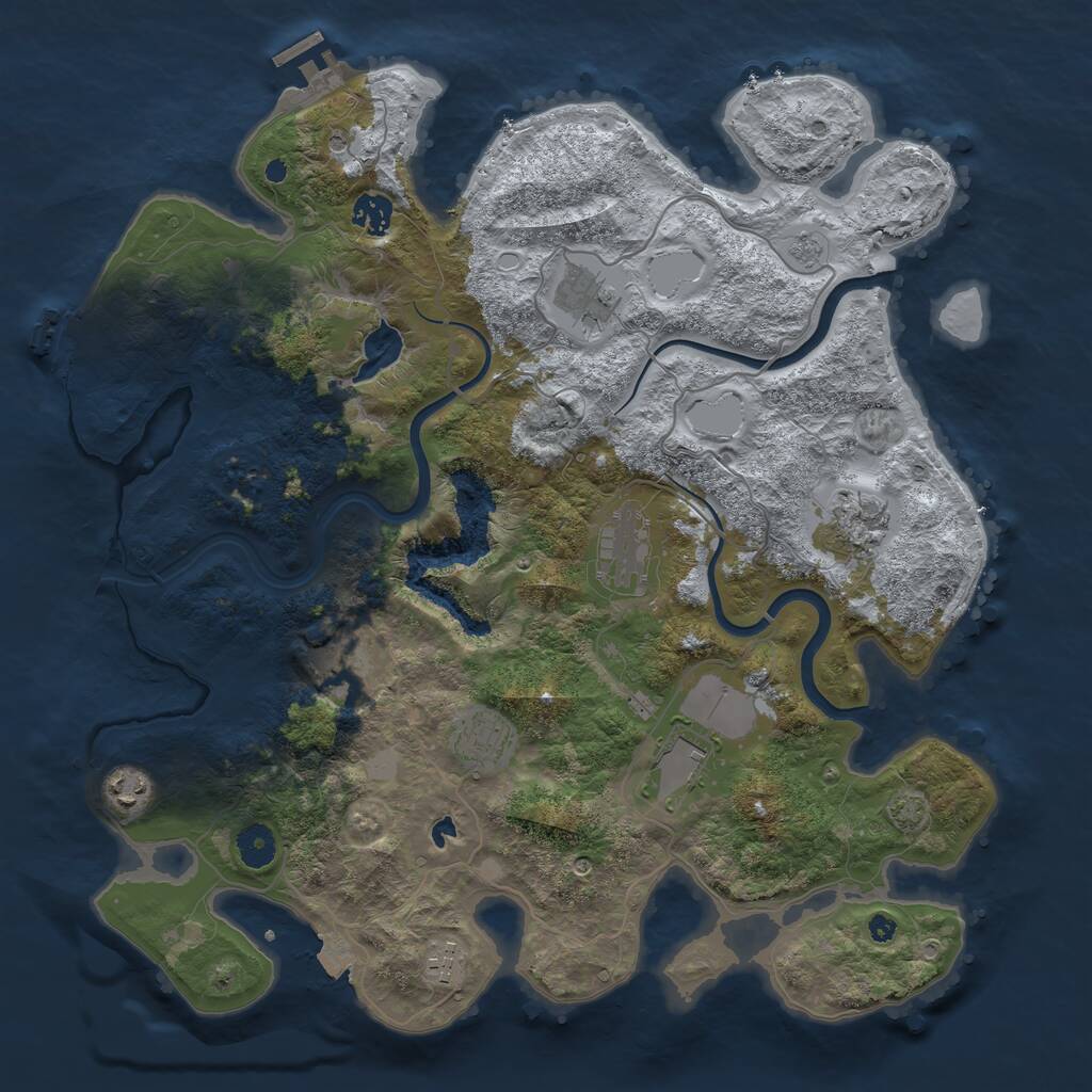Rust Map: Procedural Map, Size: 4000, Seed: 1751327633, 15 Monuments