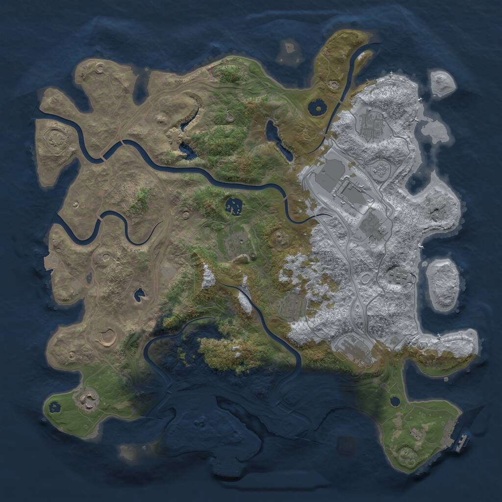 Rust Map: Procedural Map, Size: 4250, Seed: 1222529306, 16 Monuments