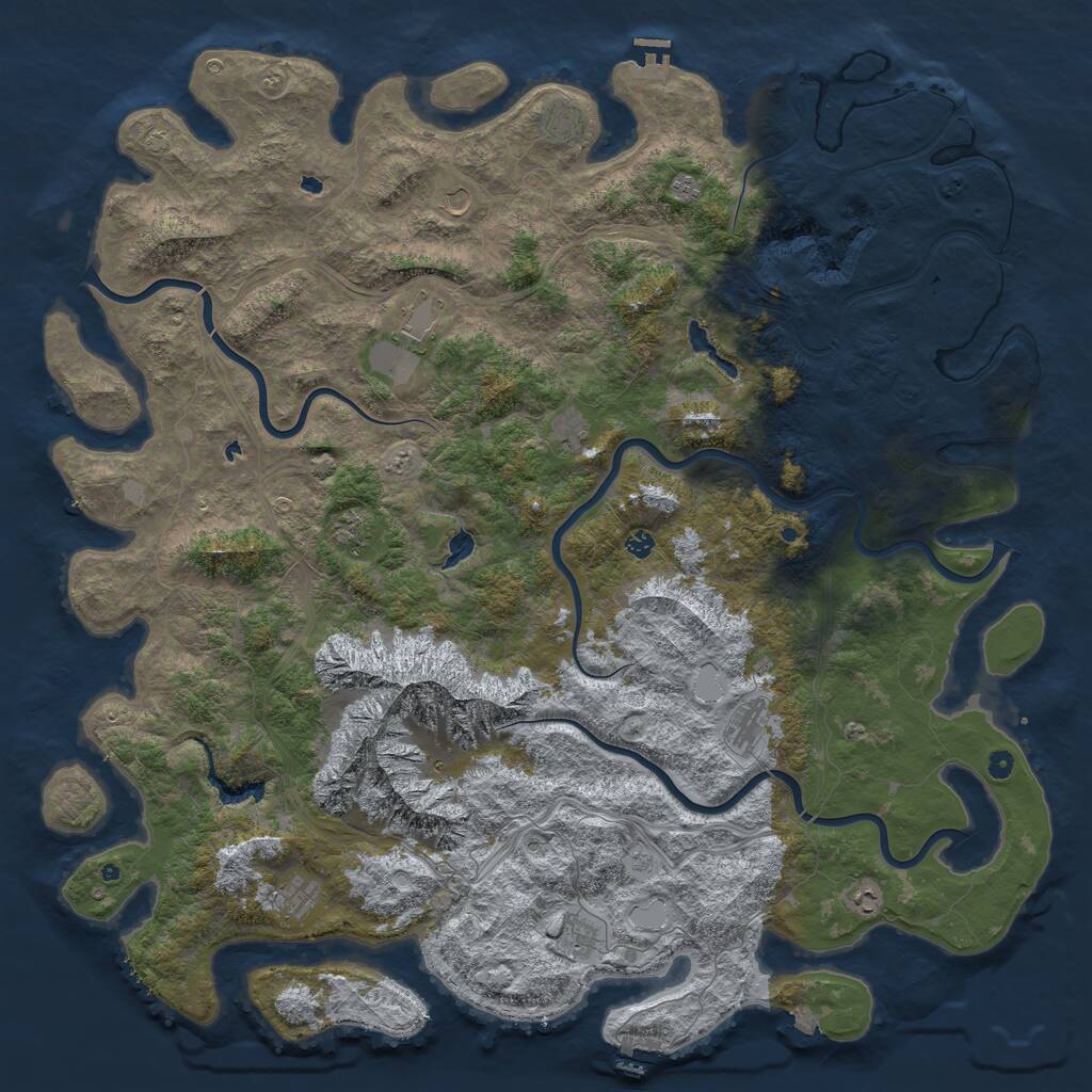 Rust Map: Procedural Map, Size: 6000, Seed: 1901135480, 17 Monuments