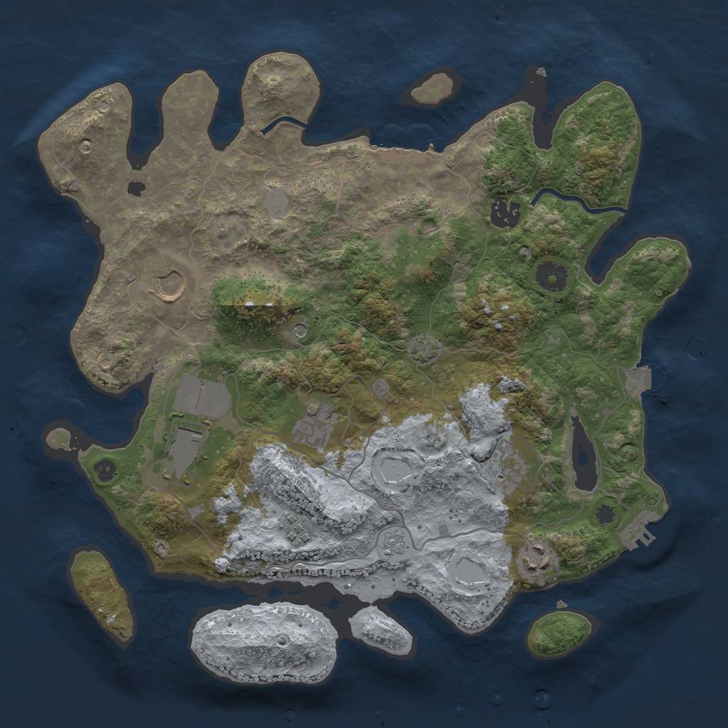 Rust Map: Procedural Map, Size: 3500, Seed: 1603548485, 15 Monuments