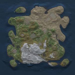 Thumbnail Rust Map: Procedural Map, Size: 3500, Seed: 91517628, 17 Monuments