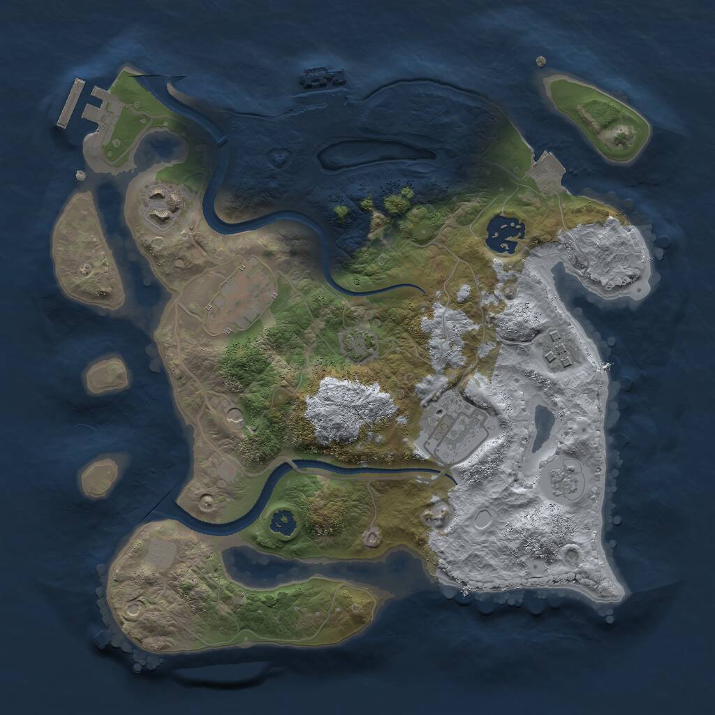 Rust Map: Procedural Map, Size: 2800, Seed: 3500, 11 Monuments