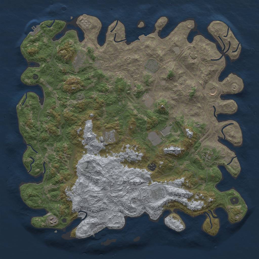 Rust Map: Procedural Map, Size: 4810, Seed: 1342, 19 Monuments