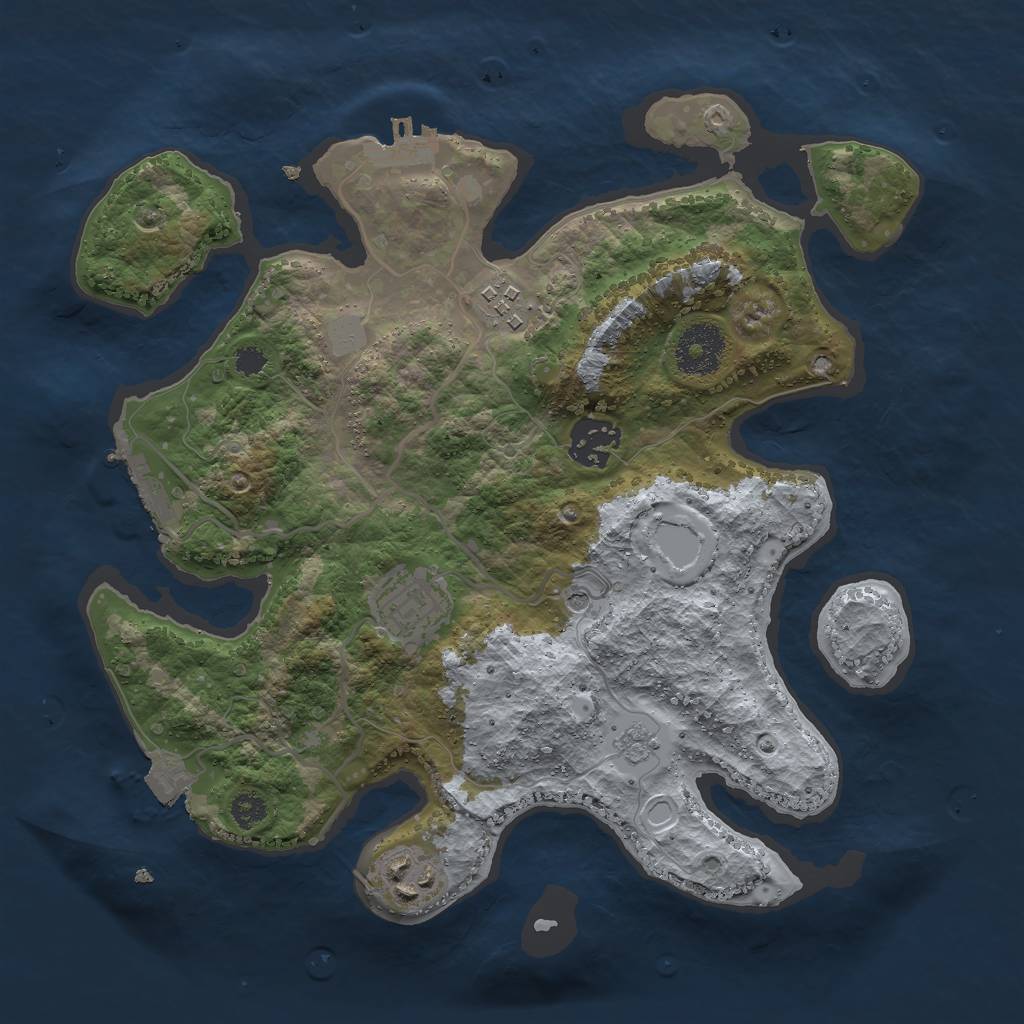 Rust Map: Procedural Map, Size: 3000, Seed: 13366, 11 Monuments