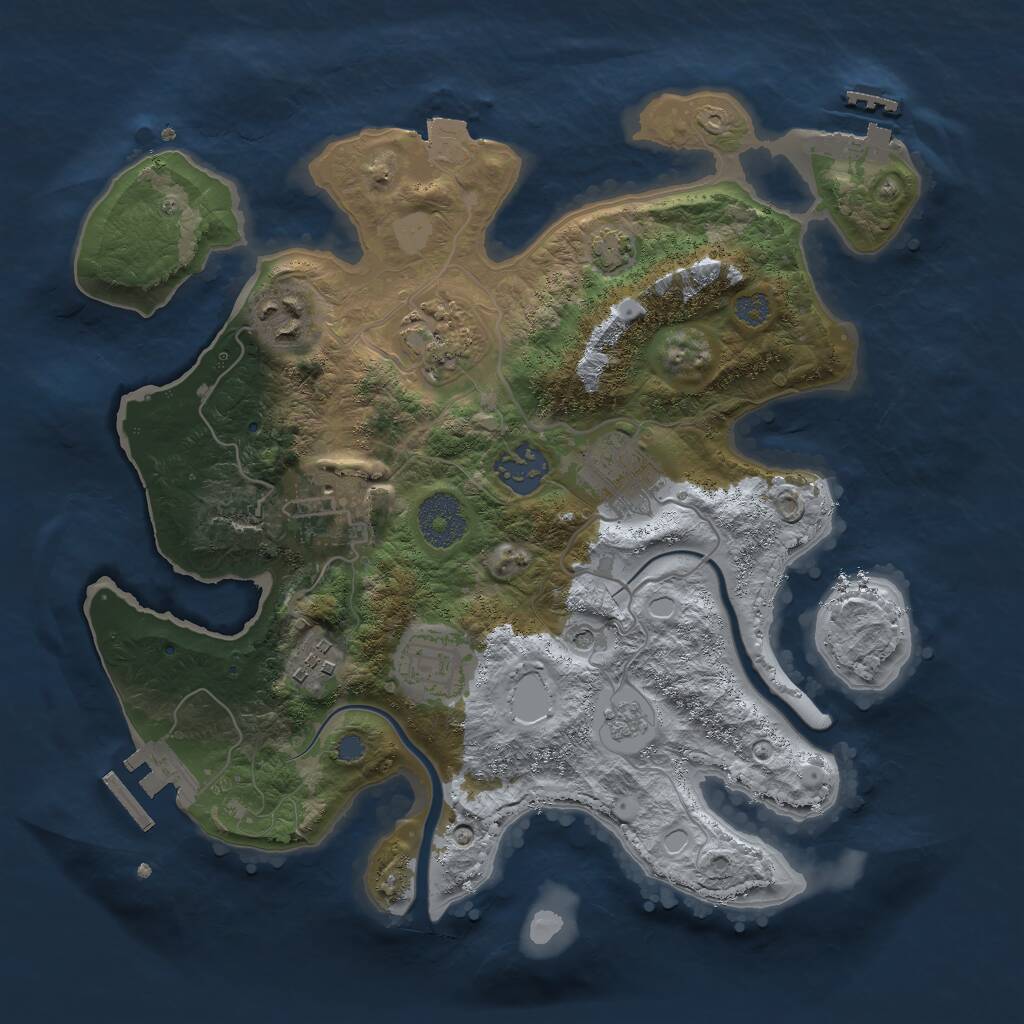 Rust Map: Procedural Map, Size: 3000, Seed: 13366, 15 Monuments