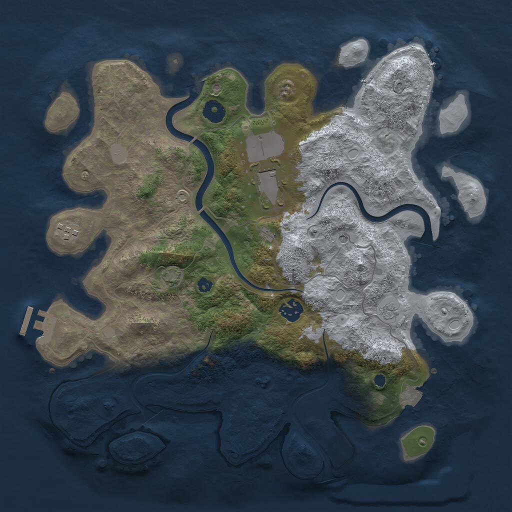 Rust Map: Procedural Map, Size: 3500, Seed: 935247, 8 Monuments