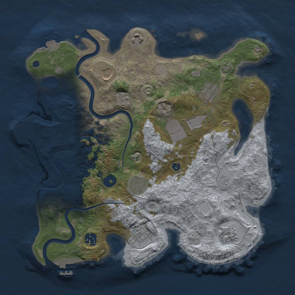Rust Map: Procedural Map, Size: 3500, Seed: 2106241860, 15 Monuments
