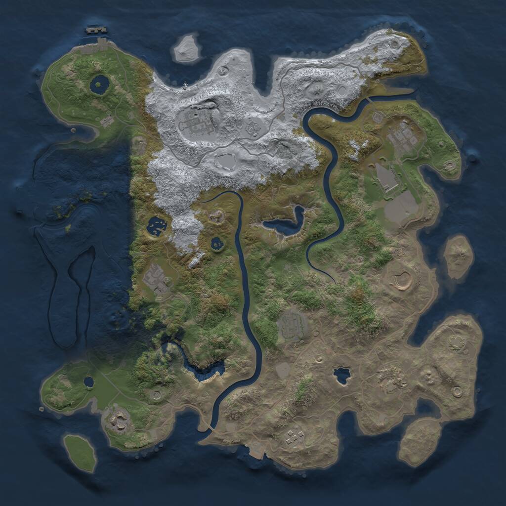 Rust Map: Procedural Map, Size: 4000, Seed: 315032023, 16 Monuments