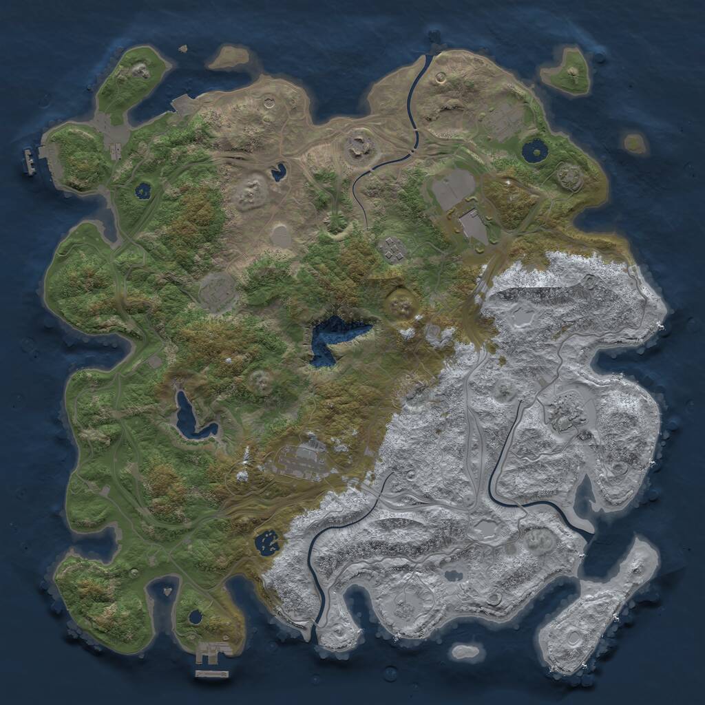Rust Map: Procedural Map, Size: 4300, Seed: 1636558933, 14 Monuments