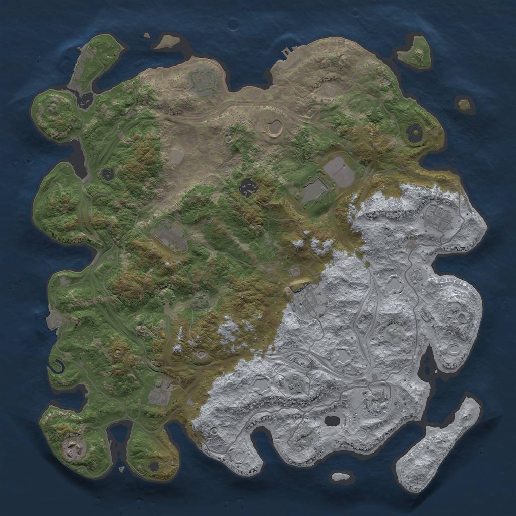 Rust Map: Procedural Map, Size: 4300, Seed: 1636558933, 19 Monuments