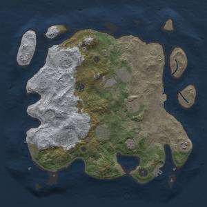 Thumbnail Rust Map: Procedural Map, Size: 3500, Seed: 1136145280, 16 Monuments