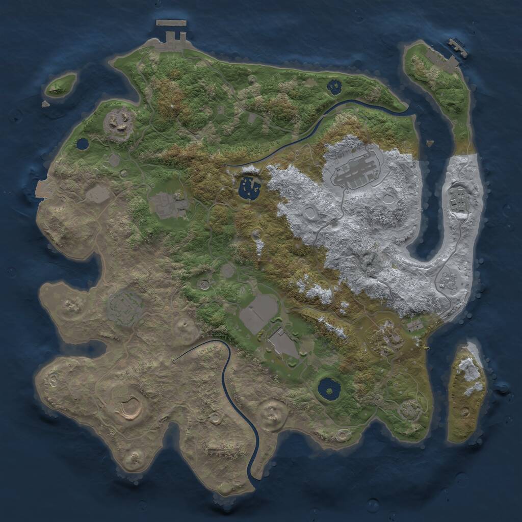Rust Map: Procedural Map, Size: 3500, Seed: 328874582, 15 Monuments