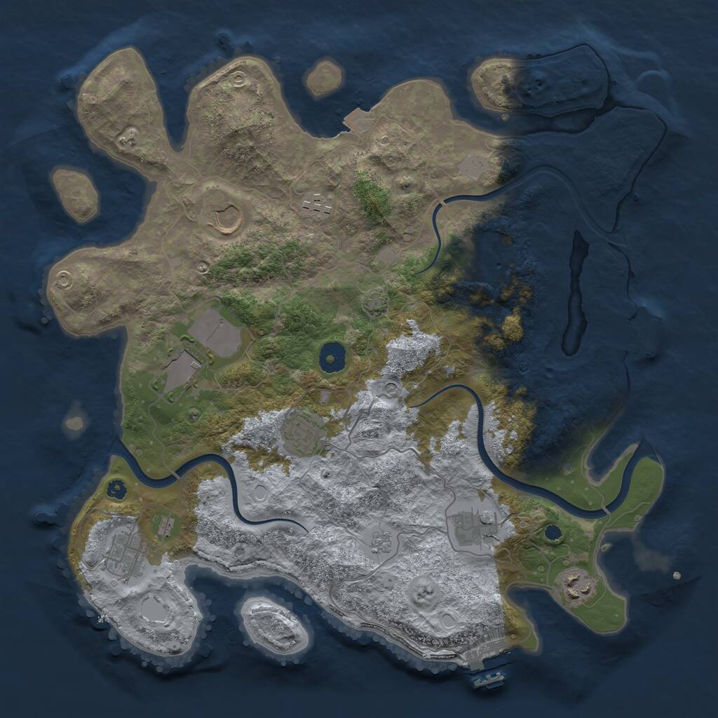 Rust Map: Procedural Map, Size: 3700, Seed: 137871027, 14 Monuments