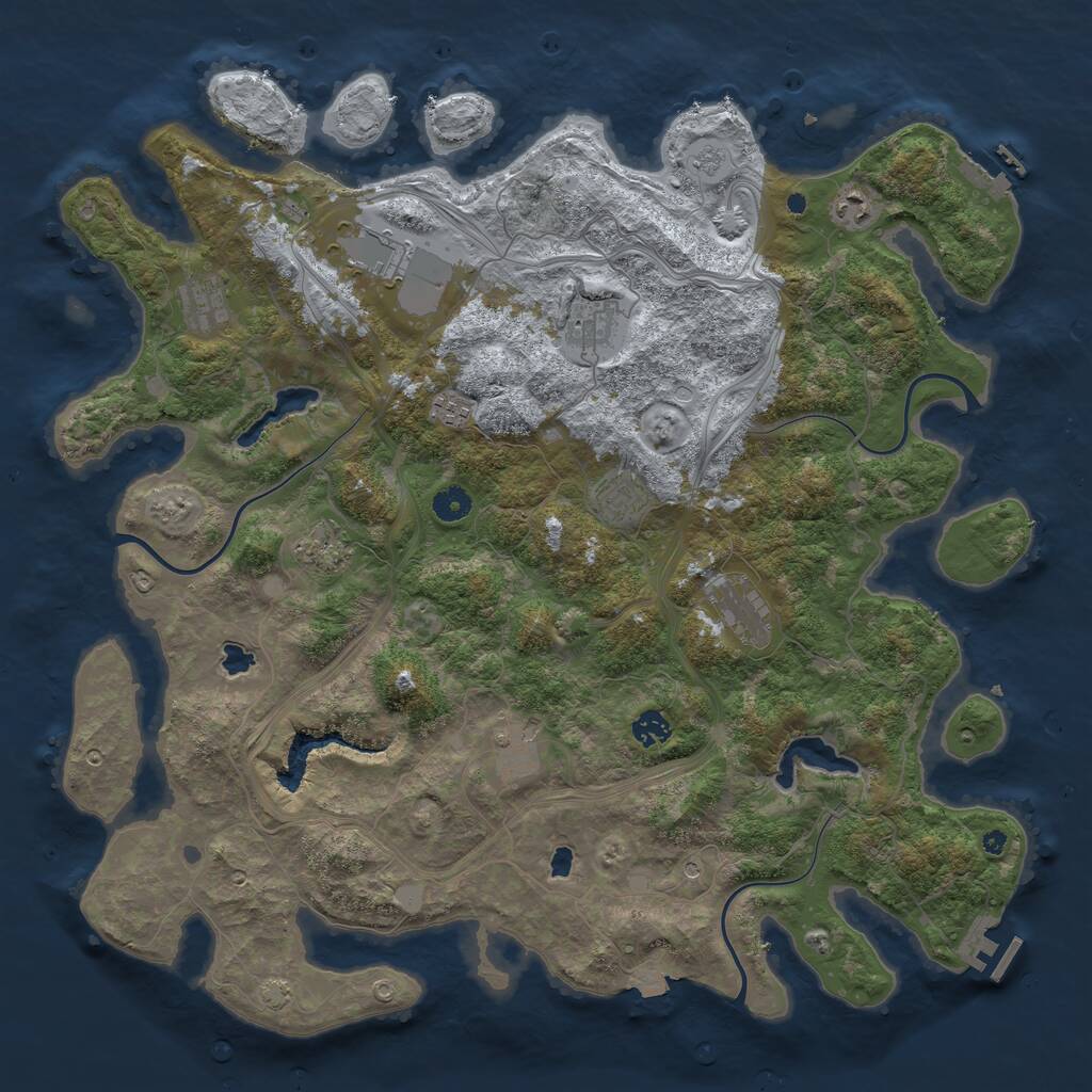 Rust Map: Procedural Map, Size: 4500, Seed: 520714507, 16 Monuments