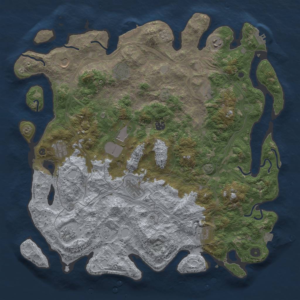 Rust Map: Procedural Map, Size: 4500, Seed: 2017408550, 19 Monuments