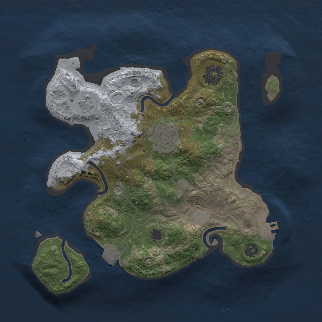 Rust Map: Procedural Map, Size: 2400, Seed: 9562205, 7 Monuments