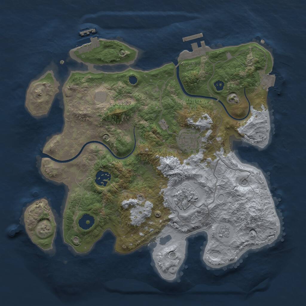 Rust Map: Procedural Map, Size: 3000, Seed: 5526963, 8 Monuments